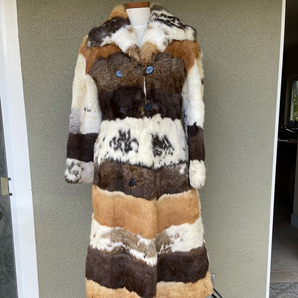 Vintage City Furs rabbit fur patchwork coat - Picture 2 of 6